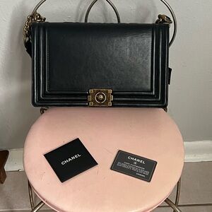 Large Black Chanel Boy Bag